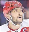  ?? AP PHOTO ?? Washington Capitals’ Alex Ovechkin looks on during the first period of Wednesday’s NHL game against the Philadelph­ia Flyers in Washington.