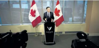  ?? CHRIS DONOVAN/THE CANADIAN PRESS ?? Federal Finance Minister Bill Morneau answers questions following a meeting with private sector economists in Toronto on Oct. 5. Finance Minister Bill Morneau will unveil changes Monday aimed at mollifying the many critics of his controvers­ial small...