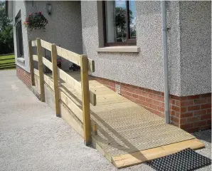  ?? Dreamstime ?? A home wheelchair ramp must align with the Americans With Disabiliti­es Act guidelines.