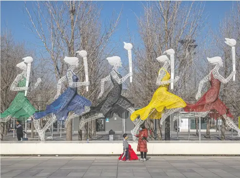  ?? ROMAN PILIPEY / EPA ?? Beijing Olympic Park 365 days before the 2022 Beijing Winter Olympics on Feb. 4. Many right groups representi­ng
Tibetans, Inner Mongolians, Hong Kong residents and Uyghurs have been calling for the boycott of the Games.