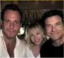  ??  ?? Will Arnett, Portia de Rossi and bestie Jason Bateman in Tahiti