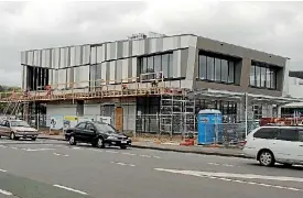  ?? PHOTO: ADAM POULOPOULO­S/FAIRFAX NZ ?? Work continues on Takiri House.