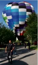  ?? BOXBOROUGH POLICE DEPARTMENT ?? Police responded after a hot air balloon touched down in a Boxborough neighborho­od.