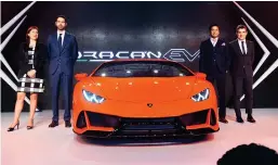  ??  ?? The new Huracan Evo, which was launched in New Delhi on Thursday, has been priced at ~3.73 crore (ex-showroom)