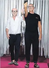  ?? GETTY IMAGES ?? Designers Domenico Dolce and Stefano Gabbana apologized to “Chinese people around the world” after a Dolce &amp; Gabbana ad sparked internatio­nal uproar.