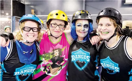  ??  ?? Ready to take on their opposition are Gippsland Rangers team members Sarah Brandon, Tammy Engelhardt, Danielle Burdett and Jessica Pleydell.