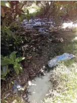  ?? Picture: NTOMBI MSUTU ?? PROBLEM NOT FIXED: A sewage spill in Marselle that has not been fixed since September, after residents reported the problem to the municipal offices in Kenton-on-Sea. They say the stench is unbearable, especially when it is hot