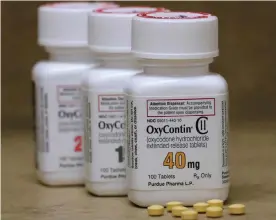  ?? Photograph: George Frey/Reuters ?? OxyContin painkiller pills, made by Purdue Pharma.