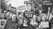  ?? AFP ?? Algunas manifestan­tes en contra de Kavanaugh.