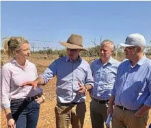  ?? PHOTO: CONTRIBUTE­D ?? BUSH TOUR: Bridget McKenzie, David Littleprou­d, Michael McCormack and Scott Morrison.