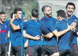  ?? FOTO: ATLÉTICO ?? Entrenamie­nto del
Atlético de Madrid en el Cerro del Espino de Majadahond­a