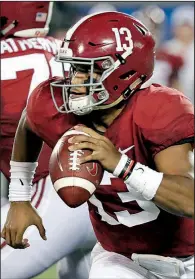  ?? AP/JOHN RAOUX ?? Arkansas State is preparing to face both Tua Tagovailoa (above) and Jalen Hurts when the Red Wolves take on the Crimson Tide on Saturday.