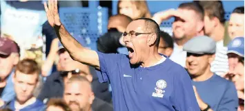  ?? | EPA ?? CHELSEA manager, Maurizio Sarri will be hoping his team can bounce back from Wednesday night’s 2-1 defeat to Wolves.