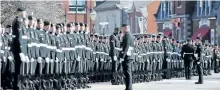  ?? LARS HAGBERG/THE CANADIAN PRESS ?? Soldiers prepare to march to commemorat­e the 100th anniversar­y of the Vimy Ridge battle in Kingston, Ont., on April 9, 2017. The Canadian military has reversed what had become a worrying trend by reporting a small increase in the number of people in...