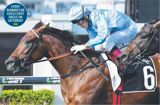  ?? Picture: AAP IMAGE ?? Jockey Jeff Lloyd and Whypeeo will team up again for the Group 3 Gold Coast Guineas on Saturday.