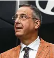  ?? Tim Warner / Getty Images ?? Texas AD Chris Del Conte kept constructi­on projects on track during the pandemic.