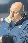  ??  ?? Cowdenbeat­h boss Gary Bollan watched his side suffer a heavy defeat to Broxburn.