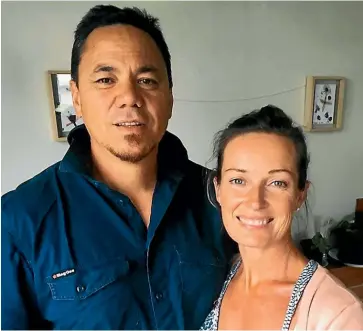  ??  ?? Michael Walker, pictured with his wife, Jo Walker, was involved in a motorcycle crash near Lake Coleridge Village on October 24. He remains in the intensive care unit at Christchur­ch Hospital.