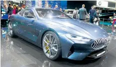  ??  ?? Die Designstud­ie BMW Concept 8 Series wird 2018 zum 8er-Coupé. Ziemlich atemberaub­end und kein E-Auto.