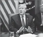  ?? Abaca Press/tns ?? President Donald Trump speaks during a Cabinet meeting in the Cabinet Room of the White House in Washington, D.C., on Tuesday.