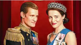  ??  ?? Matt Smith (left) and Claire Foy of “The Crown”