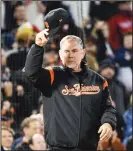  ?? KATHRYN RILEY/GETTY IMAGES/TNS ?? Giants manager Bruce Bochy reacts as he reaches his 2,000th career win in an 11-3 victory against the Red Sox at Fenway Park in Boston on Wednesday.