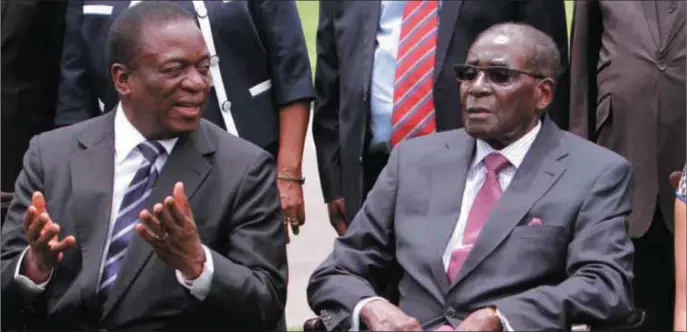  ??  ?? Mnangwaga and Mugabe