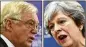  ??  ?? David Davis, the U.K.’s Brexit secretary, and Prime Minister Theresa May; Brexit talks “have been tough,” Davis said.