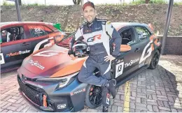  ?? Picture: Bernie Hellberg ?? REVVED UP. Jaco van der Merwe alongside this season’s race car, which he has named Apollo Creed.