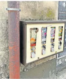  ?? FOTO: SANDRA ALGIER ?? Diesen alten Automaten kann man noch in Sulzbach in der Sulzbachta­lstraße begutachte­n.