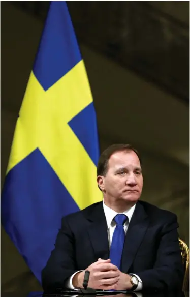  ?? FOTO: AP ?? Svenske Stefan Löfven har god plads.