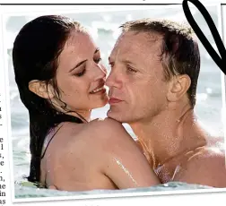  ??  ?? NAMED AFTER A COCKTAIL: Vesper Lynd, played by Eva Green, with Daniel Craig as Bond in Casino Royale