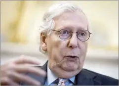  ?? AP photo ?? Senate Minority Leader Mitch McConnell, R-Ky., discusses NATO expansion and other issues during an Associated Press interview in his office at the Capitol in Washington on Wednesday.