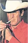  ??  ?? The Marlboro Man figure used in tobacco advertisin­g campaigns for Marlboro cigarettes