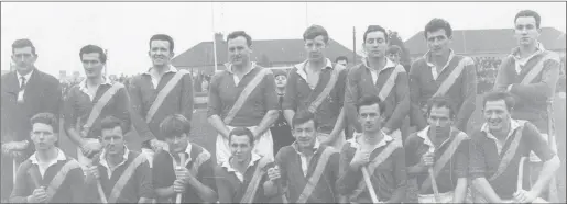  ??  ?? The late Bill Murphy (second from right, front row) with his colleagues on the Buffers Alley team, winners of the club’s first-ever Senior hurling title when they defeated Faythe Harriers by one point (5-6 to 4-8) in Bellefield on December 8, 1968. Back (from left): Tom Donohoe, John Doyle, Michael Kinsella, Joe Murphy (capt.), Larry Harney, Pierie Butler, Liam Murphy, Henry Butler. Front (from left): Mick Butler, Bill Doran, Paddy Kavanagh, Jack Hall, Colm Doran, Joe Doran, Bill Murphy, Tony Doran.