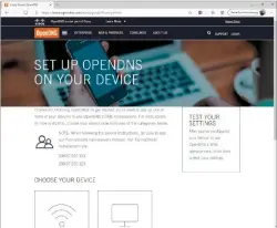  ??  ?? OPENDNS bietet auf seiner Website Anleitunge­n für die Konfigurat­ion verschiede­ner Endgeräte sowie einen DNS-TEST an.