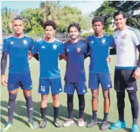  ??  ?? Los cinco jugadores del Cibao FC que subirán de categoría en esta temporada del 2019.