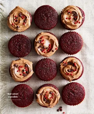  ??  ?? Red velvet cupcakes