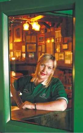  ?? ?? Former long-time D’Arcy Arms manager Fiona O'Hagan threatened to throw out pub owner Mick Power for giving too many free beers.