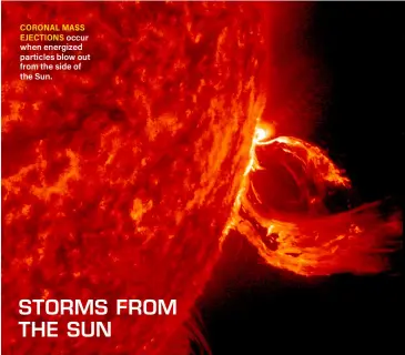  ?? ?? CORONAL MASS
EJECTIONS occur when energized particles blow out from the side of the Sun.