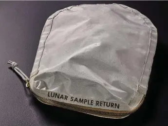  ?? SOTHEBY’S ?? Sotheby’s will offer an Apollo 11 lunar sample return bag used on the moon, which is dubbed a national treasure.