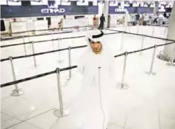  ?? — AP ?? ABU DHABI: Ahmed Al-Shamsi, the acting chief operations officer at Abu Dhabi Internatio­nal Airport, speaks to AP yesterday.