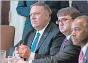  ?? Jim Lo Scalzo EPA/Shuttersto­ck ?? MIKE POMPEO may have tougher hearings to become secretary of State than he did for CIA director.