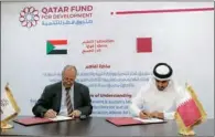  ??  ?? The agreement was signed remotely by QFFD Director-General Khalifa bin Jassim Al-Kuwari, Ambassador of Sudan to Qatar HE Abdul Rahim Al Siddig Mohammed and a representa­tive of the Minister of Education of Sudan Mohammed El-Amin Ahmed El-Tom.