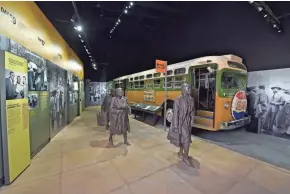  ?? TNS ?? The National Civil Rights Museum shares stories of the struggle for racial equality, including the Birmingham, Ala., bus boycott of the mid-1950s. The protest followed the arrest of Rosa Parks, now a legendary name in the civil rights movement.