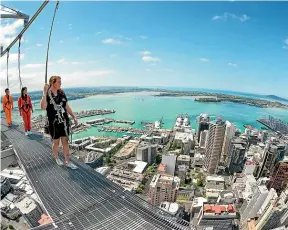  ??  ?? Take on the SkyWalk at Auckland Sky Tower.