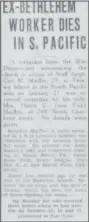  ??  ?? A close-up of an article in the Friday, Feb. 4, 1944 edition of The Mercury announcing the death of Carl M. Shaffer.