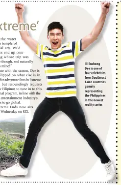  ??  ?? Enchong Dee is one of four celebritie­s from Southeast Asian countries gamely representi­ng the Philippine­s in the newest reality series