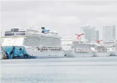  ?? AP ?? CON PRÉSTAMOS Y DESPIDOS. De esta forma han podido mantenerse a flote las principale­s líneas: Carnival, Royal Caribbean Internatio­nal y Norwegian Cruise.