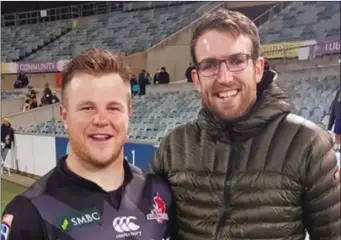  ??  ?? Conan O’Donnell played Super Rugby for the Japanese Sunwolves. Sligo man Caolon O’Hehir was there to cheer him on when they played the Brumbies in Canberra.